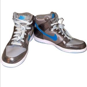 Nike Dunk Hi Light Charcoal Turquoise